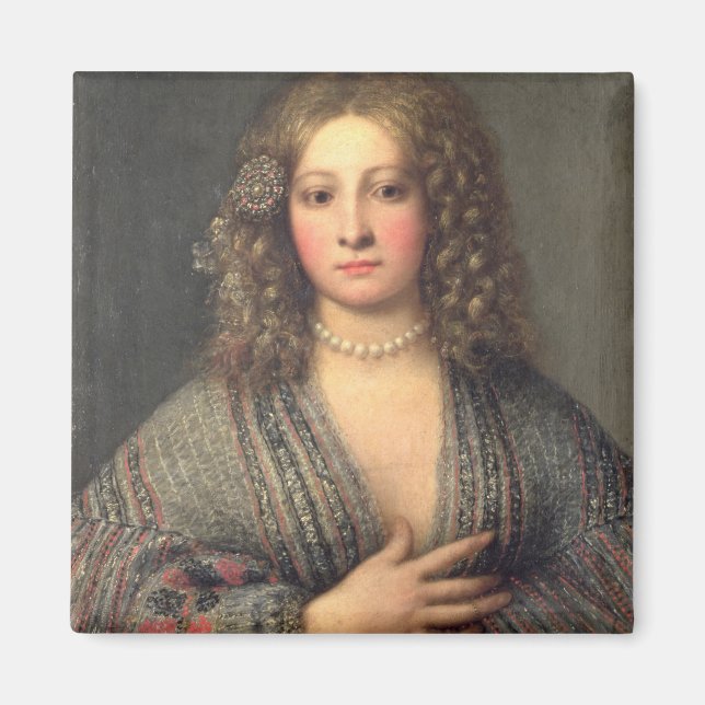 A Courtesan (Öl auf Leinwand) Magnet (Vorne)