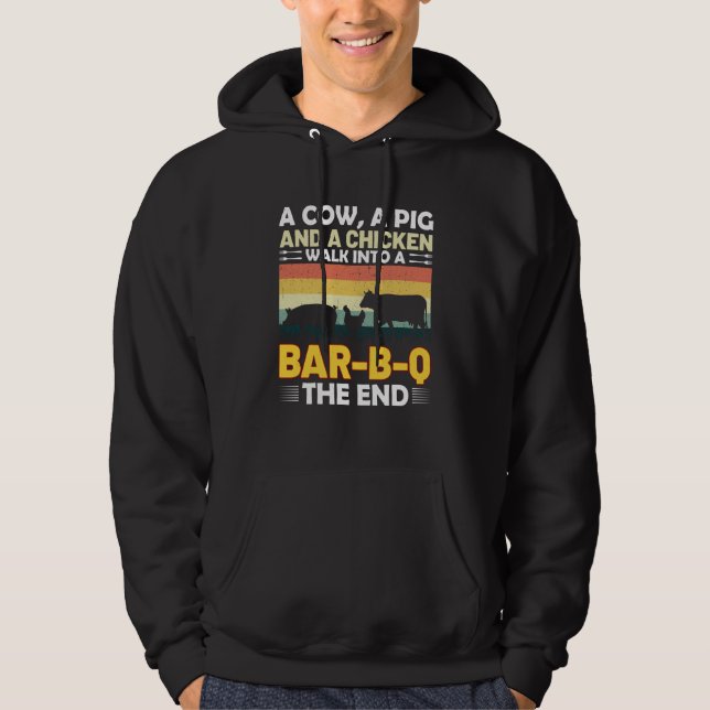 A Cow A Pig & A Chicken Barbeque The End Barbeque Hoodie (Vorderseite)