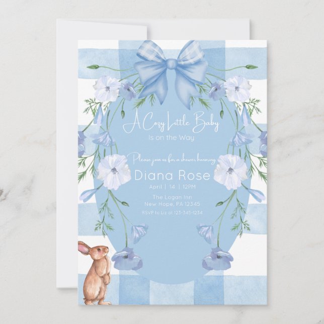 A Cozy Little Baby Is on the Way Shower Invite  Einladung (Vorderseite)