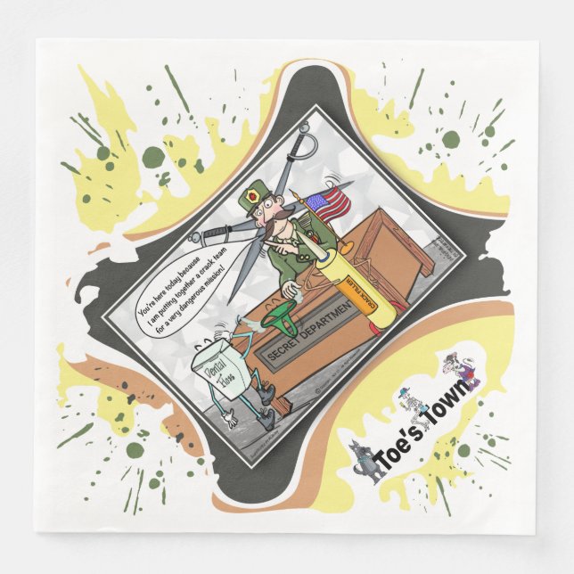 A Crack Team | Literal Wordplay Humor Dinner Serviette (Vorderseite)