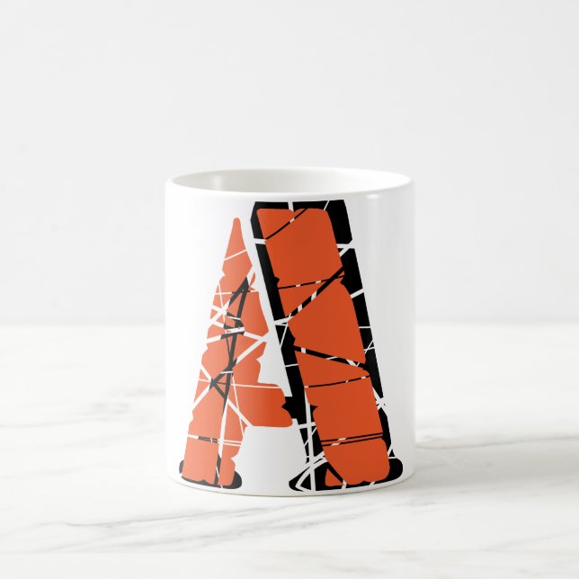 A Cracked & Stencied A Tasse (Mittel)