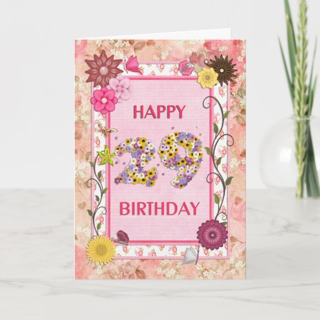 A craft look 29th birthday card karte (Vorderseite)