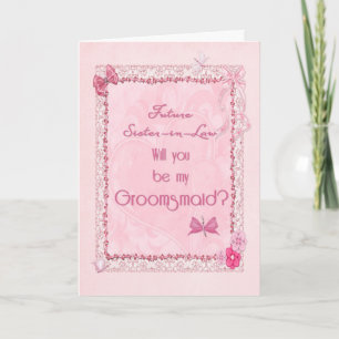 A craft look Groomsmaid invitation Dankeskarte