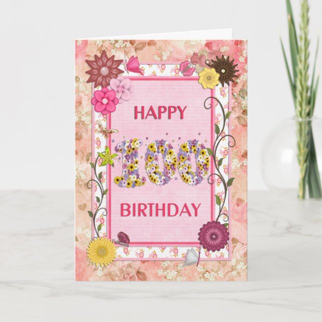 A craftlook 100th birthday card karte (Vorderseite)