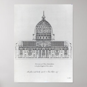 A cross-section of St. Peter's, Rome Poster