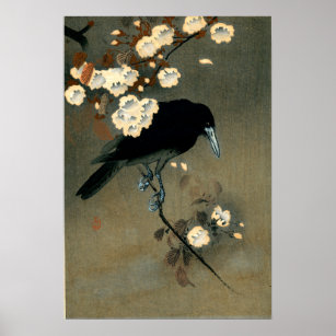 A Crow and Blossom von Ohara Koson Vintag Poster