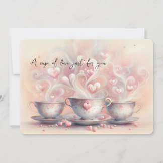 A Cup of Love Card Flat Greeting Card Feiertagskarte