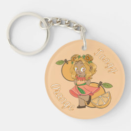 A Customized Key Chain with Cute Orange Chibi Schlüsselanhänger