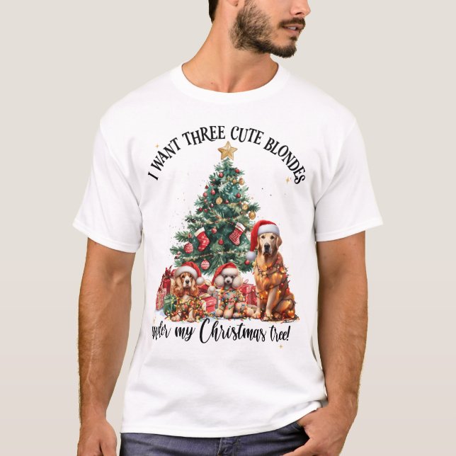 A cute dog and puppy lover Christmas design T-Shirt (Vorderseite)