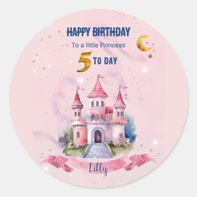 A Cute Fantasy Birthday Card Runder Aufkleber (Vorderseite)