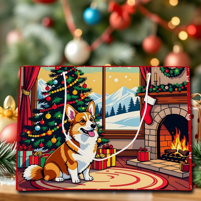 A Cute Festive Corgi Christmas Große Geschenktüte (Von Creator hochgeladen)