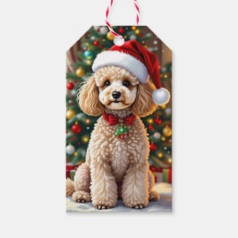 A Cute Festive Poodle Christmas Geschenkanhänger