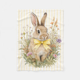 A cute little Floral Bunny Yellow Bow Baby Shower  Fleecedecke