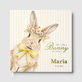 A cute little Floral Bunny Yellow Bow Baby Shower  Gästebuch