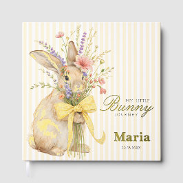 A cute little Floral Bunny Yellow Bow Baby Shower  Gästebuch