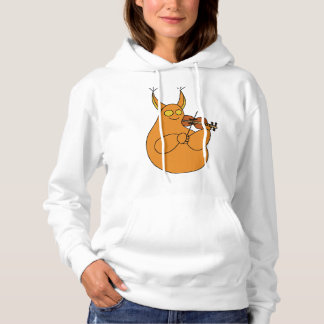 A cute orange musical monster playing the violin  hoodie