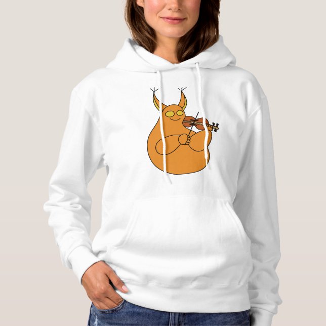 A cute orange musical monster playing the violin  hoodie (Vorderseite)