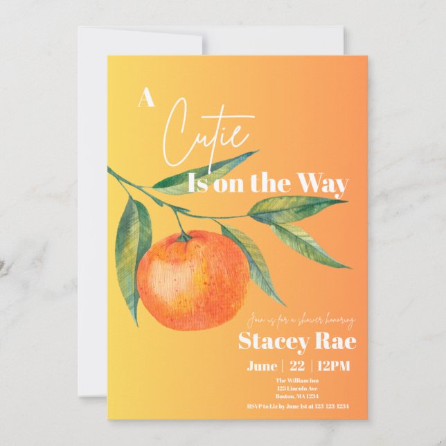 A Cutie Is On The Way Baby Shower Invitation  Einladung (Vorderseite)