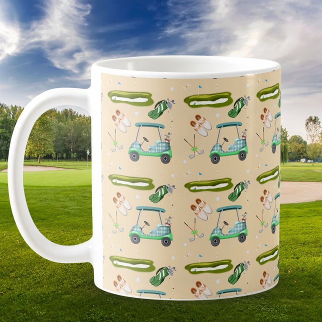 A Day Of Golfing Pattern  Kaffeetasse (Von Creator hochgeladen)