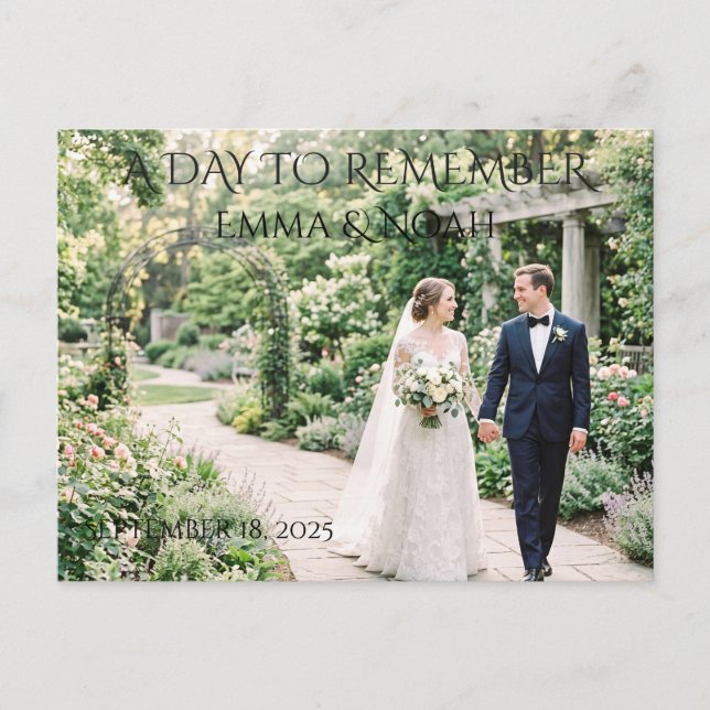 A Day to Remember Hochzeitspostkarte Postkarte (Vorderseite)