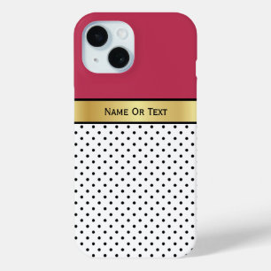 A Deep Red Viva Magenta: Weiße und schwarze Polka  Case-Mate iPhone Hülle