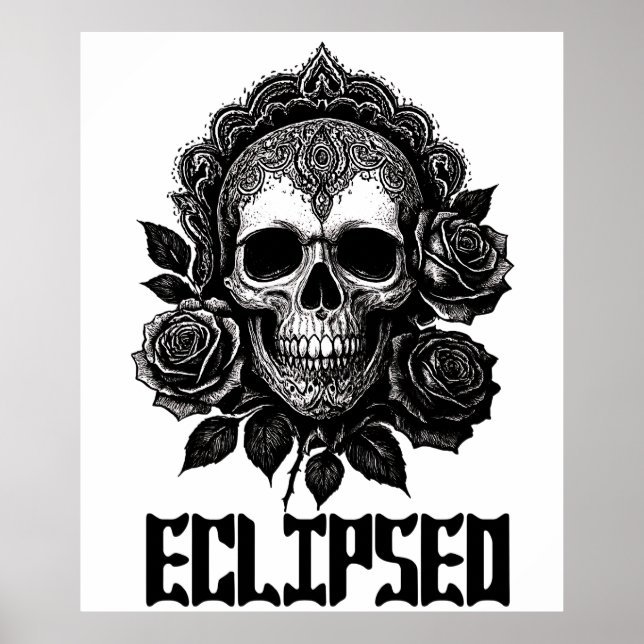 A detailed skull adorned with intricate patterns poster (Vorne)