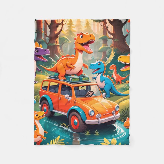 A Dinosaur Family Takes a Vacation Fleece Blanket (Vorderseite)