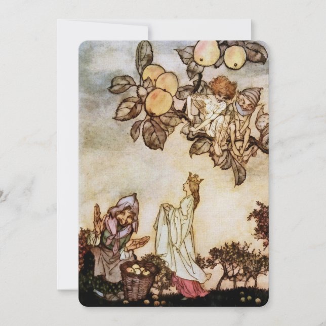 "A Dish of Apples" Wasserfarbe von Arthur Rackham Einladung (Vorderseite)