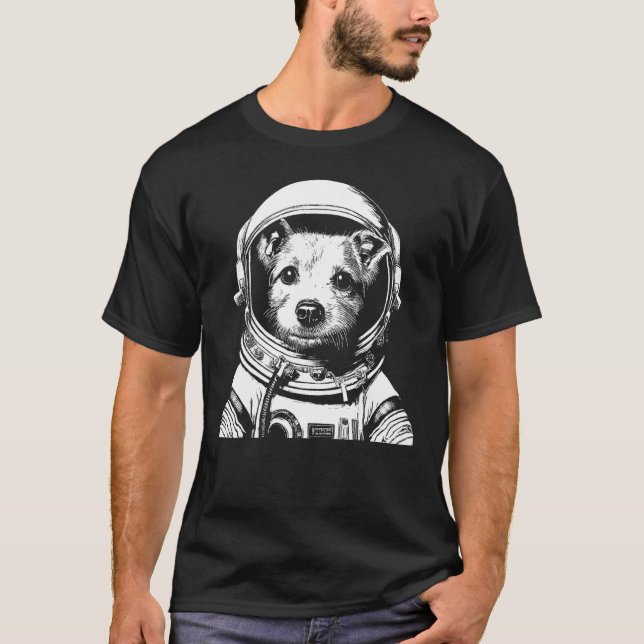 A Dog Astronaut in Space Illustration For Dog Mom  T-Shirt (Vorderseite)