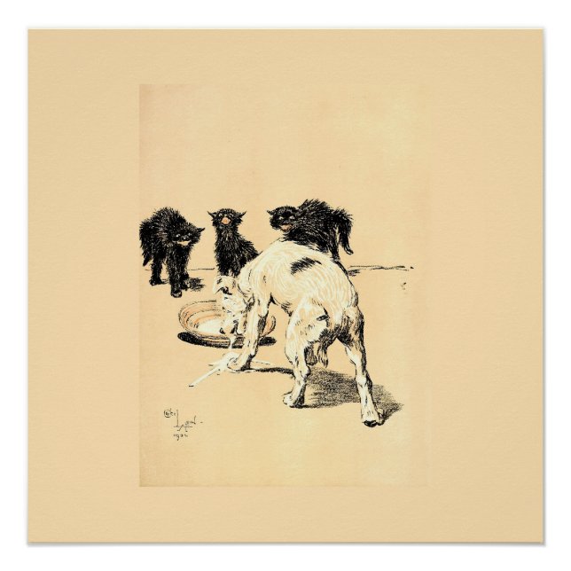 A Dog Day Pl 03 (1902) Cecil Charles Tapestry Poster (Vorderseite)