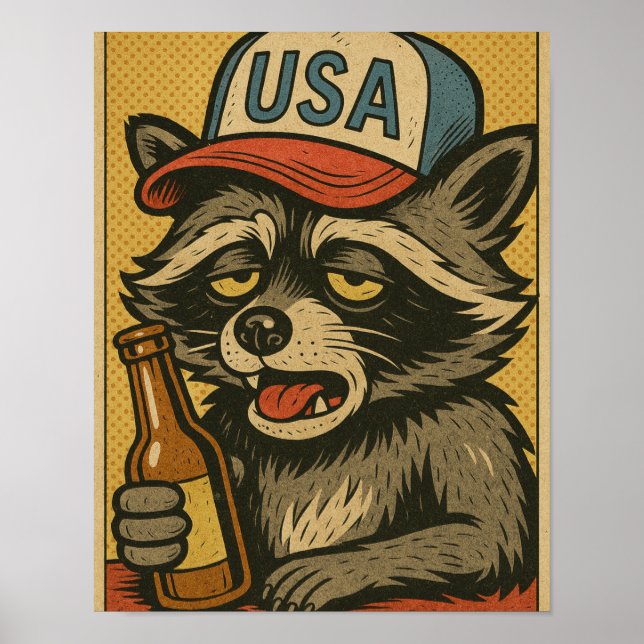 A DRUNK RACCOON WALKS INTO A BAR-6 POSTER (Vorne)