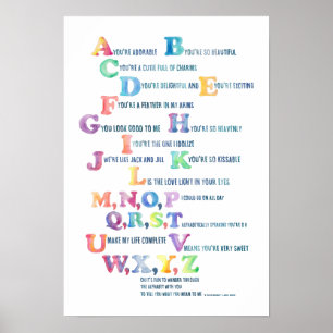 A, du bist bezauberndes Kinderzimmer Alphabet Post Poster