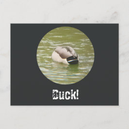 A Ducking Duck Postcard Feiertagspostkarte