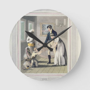 A European Lady and her Family, attended by an Aya Runde Wanduhr