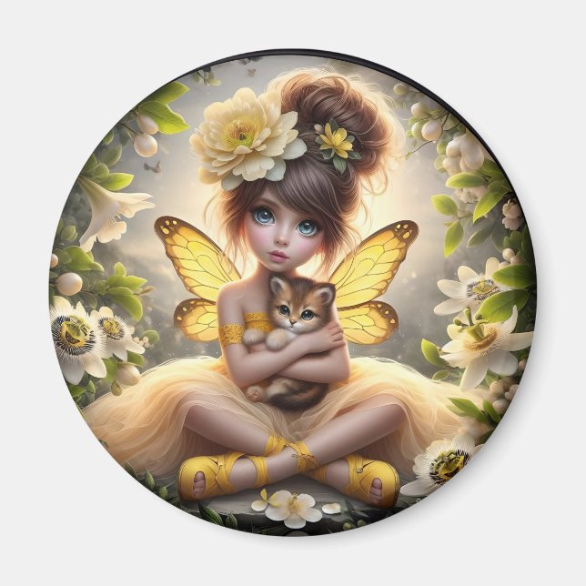 A Faiy and her Lion Cub - Yellow Magnet (Vorne)