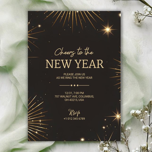 A festive new year's invitation card einladung (Von Creator hochgeladen)