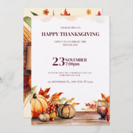 A FESTIVE THANKSGIVING INVITATION WITH A PUMPKIN EINLADUNG