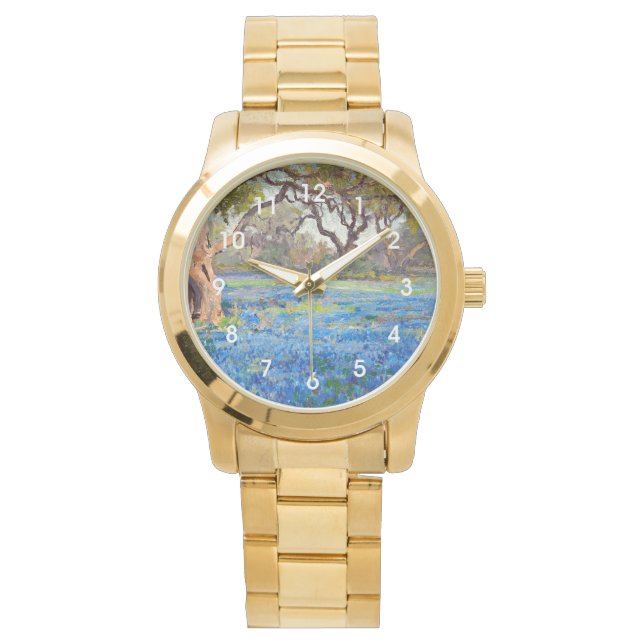 A Field of Bluebonnets at Alamo Heights, 1919, Armbanduhr (Vorderseite)