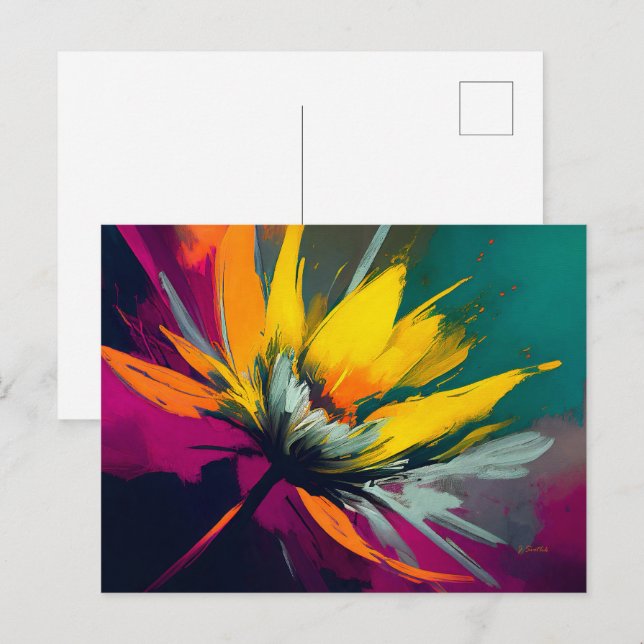 A Floral Odyssey – Expressive Bloom In Motion Postkarte (Vorne/Hinten)