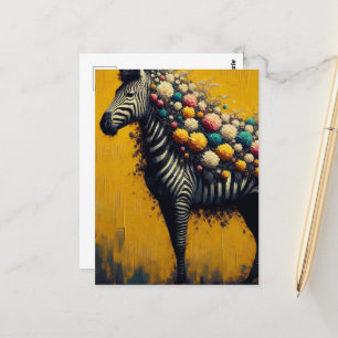 A floral Zebra Postkarte