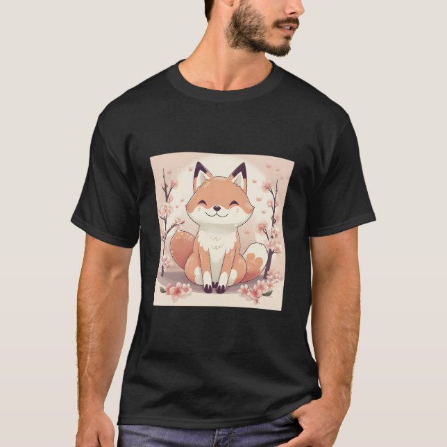 A Foxtastic Journey Through Cherry Blossom Fields  T-Shirt (Vorderseite)