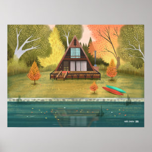 A-Frame-Hüttenhaus Poster
