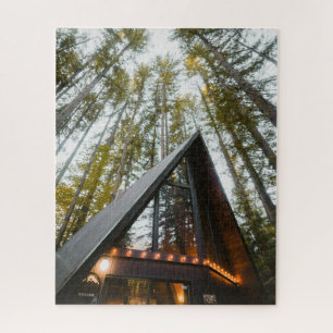 A-FRAME KABIN IN WOODS JIGSAW PUZZLE