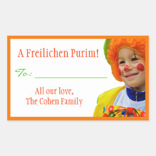 A Freilichen Purim Label Rechteckiger Aufkleber