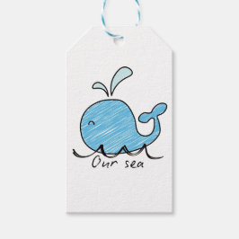 A FRIENDLY WHALE IN HIS SEA Gift Tags Geschenkanhänger