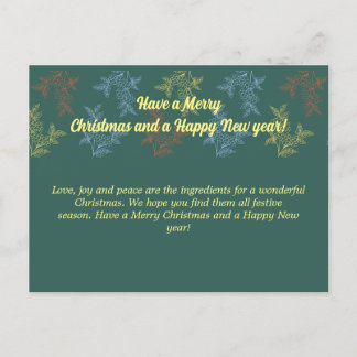 a Frohe Weihnachten und ein Happy New Year Card v5 Postkarte
