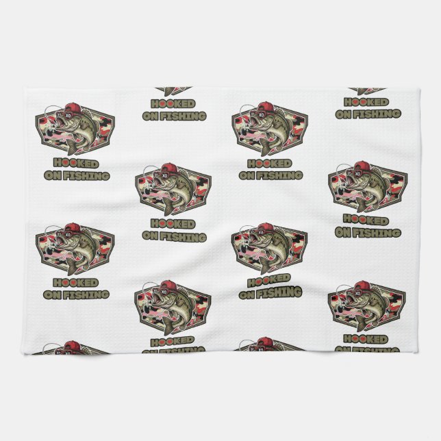 A fun and bold illustration of a cool bass geschirrtuch (Horizontal)