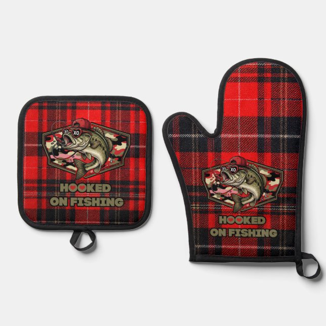 A fun and bold illustration of a cool bass ofenhandschuh & Topflappen-Set (Vorderseite)