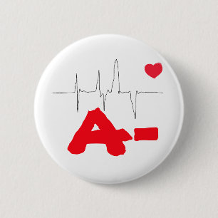 A- Funky Blutgruppe Herzfrequenz Knopf Button