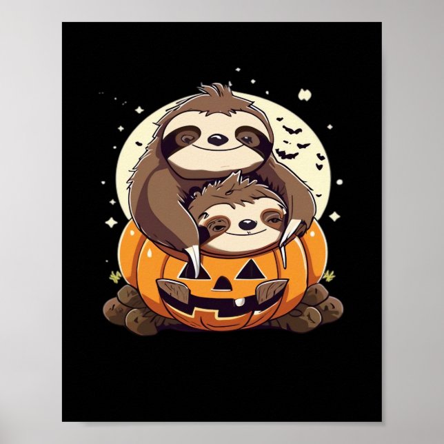A funny sloth celebrating Halloween Essential T-Sh Poster (Vorne)